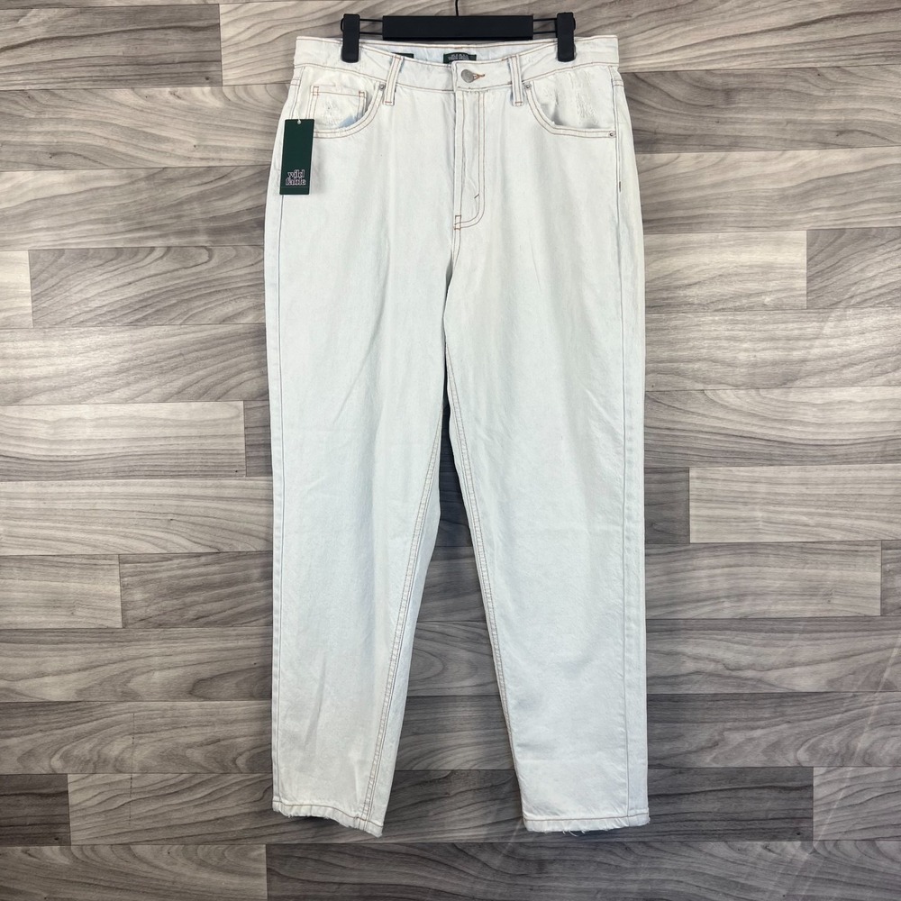 Wild Fable Tapered Jeans Women's Size 10 Blue White Denim High Rise‎ Light Wash